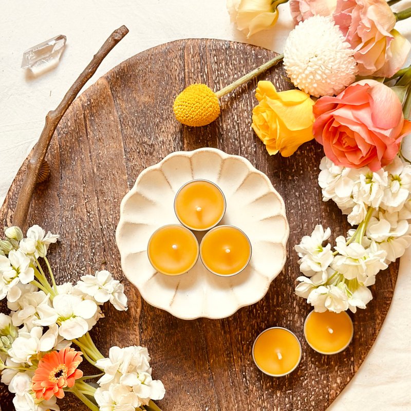 Pisces New Moon Beeswax Candle [Morning Light] | Full | Soft Newborn | Sprouting Warm Light | - Candles & Candle Holders - Wax Yellow