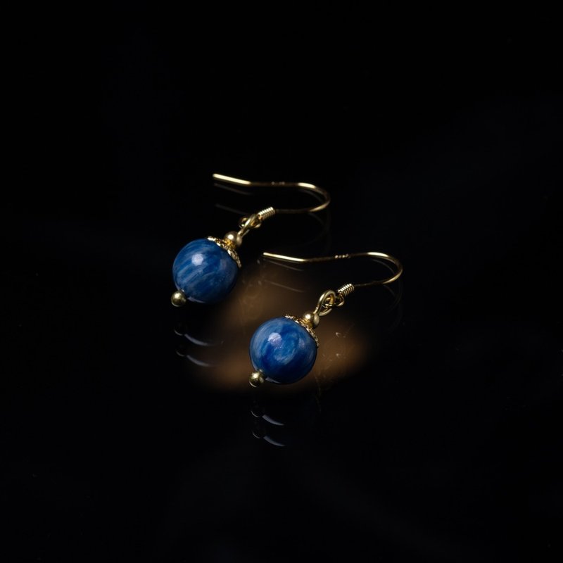 Little Elegant Series l Sapphire Hook Earrings E0010 - ต่างหู - เครื่องเพชรพลอย 