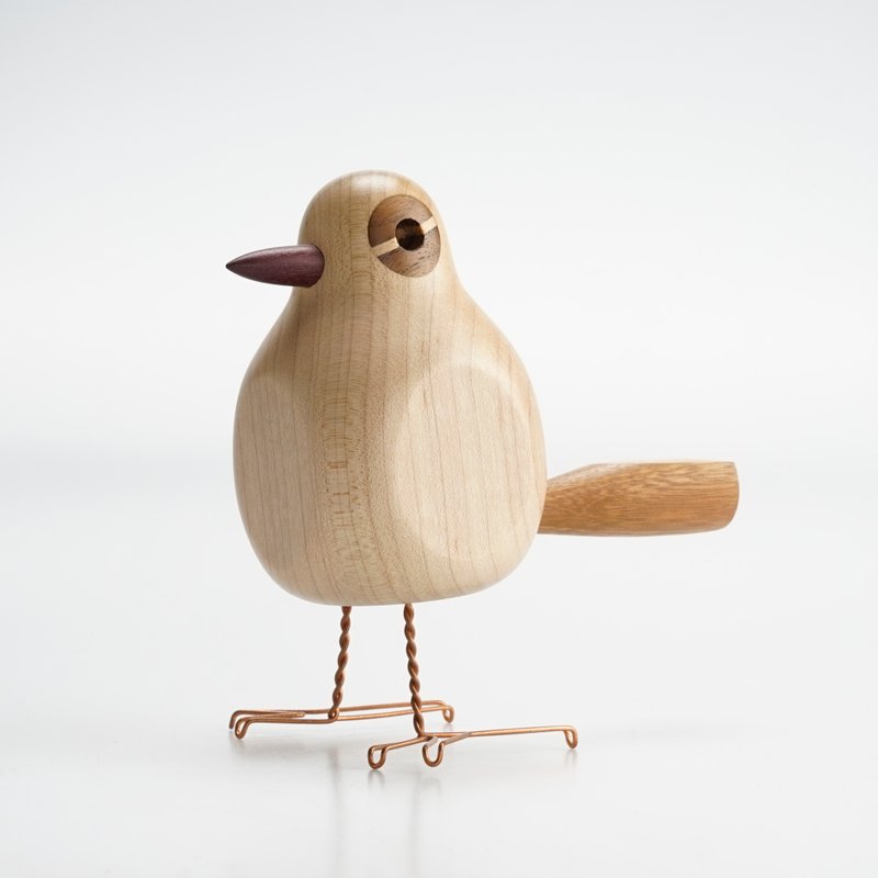 Weiyi design / pear bird red beak - Items for Display - Wood Khaki