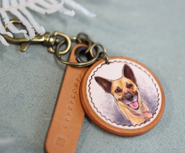 Personalised German Shepherd Wooden Keyring