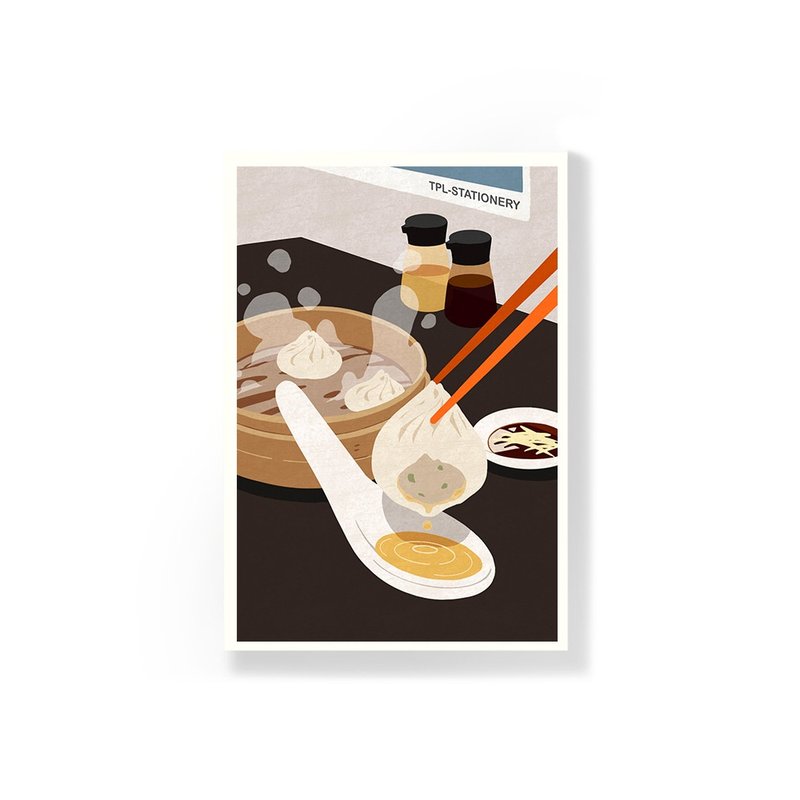 TPL_Taiwan Snack Postcard_Xiao Long Bao - การ์ด/โปสการ์ด - กระดาษ หลากหลายสี