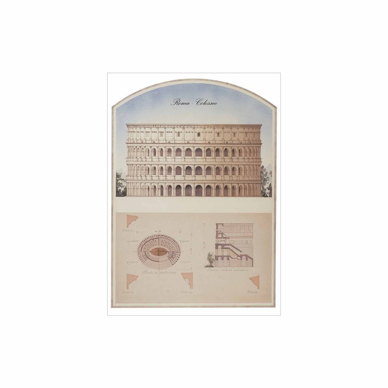 Italy IFI postcard Colosseum detailed map - การ์ด/โปสการ์ด - กระดาษ หลากหลายสี