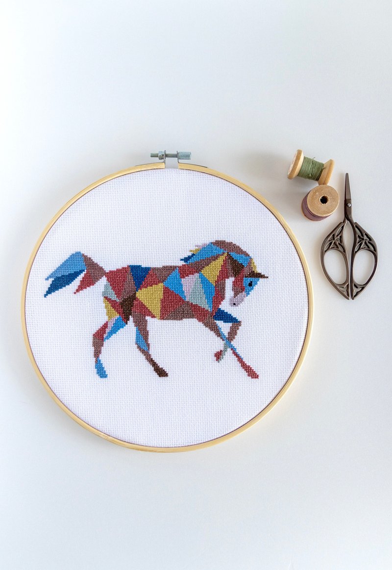 Horse Silhouette Cross Stitch PDF Pattern 十字繡 - 編織/刺繡/羊毛氈/縫紉 - 其他材質 