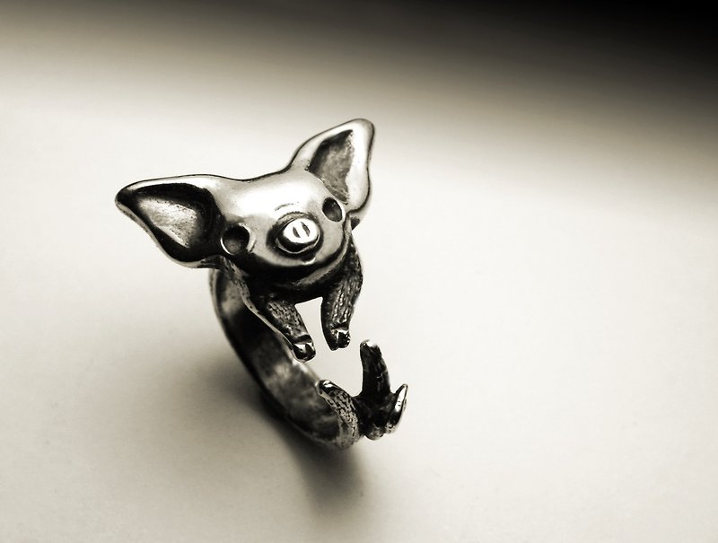 Flying Pig Ring - General Rings - Other Metals Silver