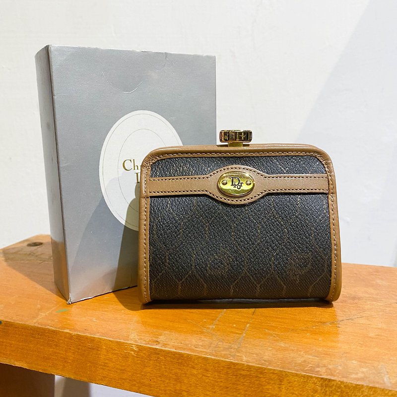 Medieval Dior│Vintage│Retro│Wallet│Money Silver coin purse│Loose paper bag - Coin Purses - Genuine Leather Brown