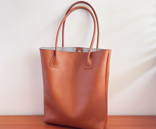 Women Genuine Leather Big Brown Tote Bag