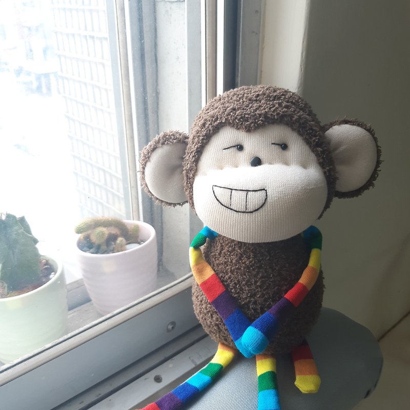My monkey is amazing / doll / sock doll / monkey - Stuffed Dolls & Figurines - Cotton & Hemp 