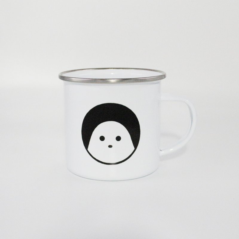 POPOLAND / Labao style - enamel cup camping cup - แก้ว - วัตถุเคลือบ ขาว