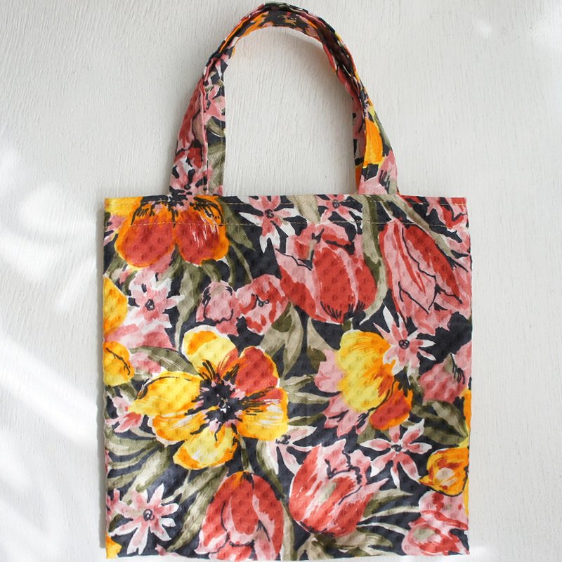 Ba-ba handmade mini shopping bag  No.RB42 - 手提包/手提袋 - 棉．麻 紅色