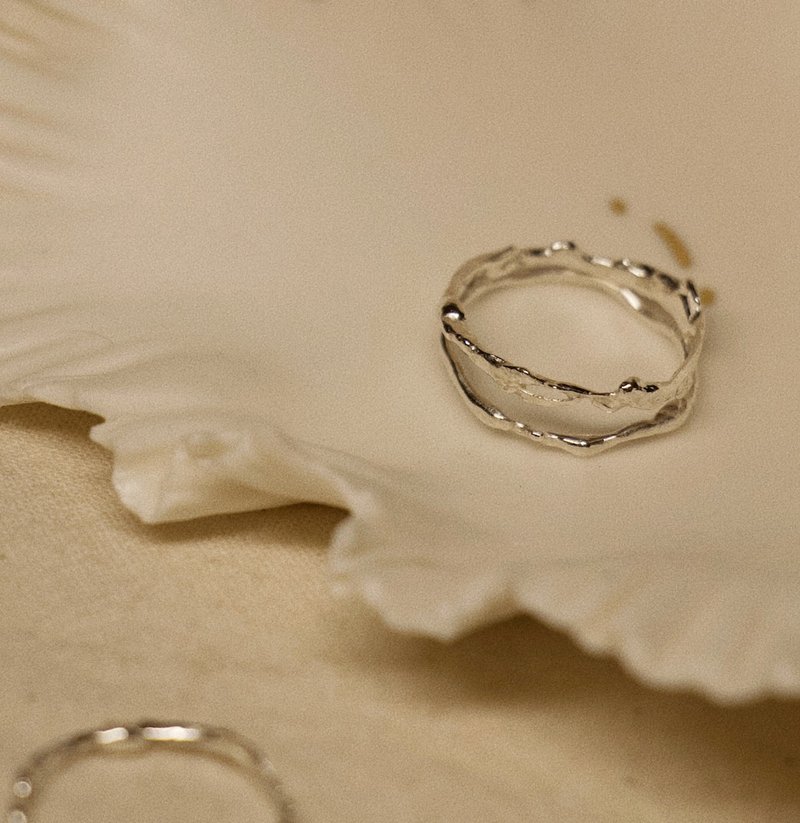 隙 純銀戒指 - 戒指 - 純銀 銀色