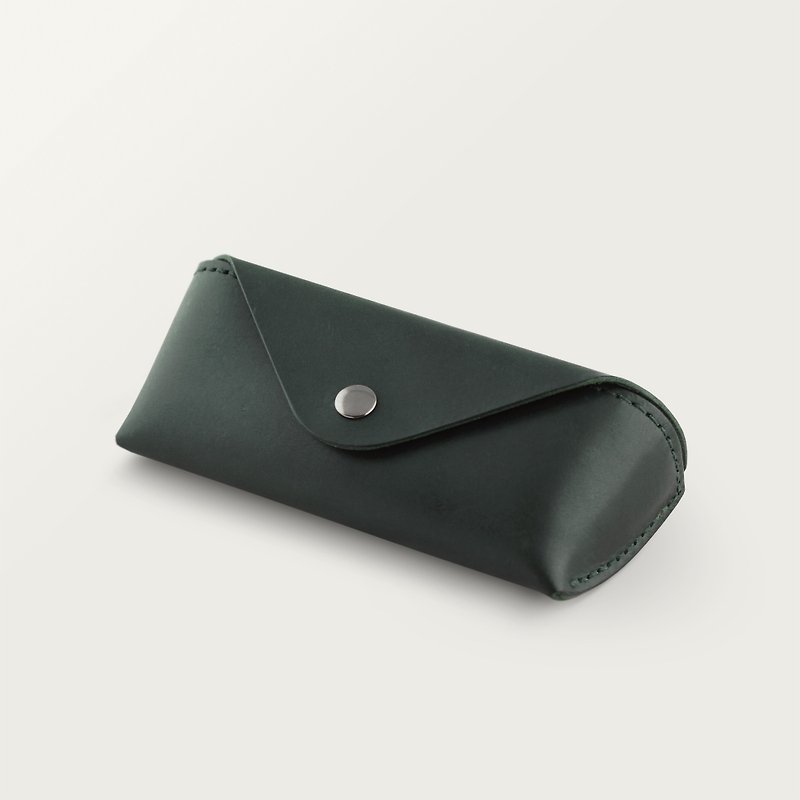 Classic Triangle Glasses Case -- Forest Green - Glasses & Frames - Genuine Leather Green