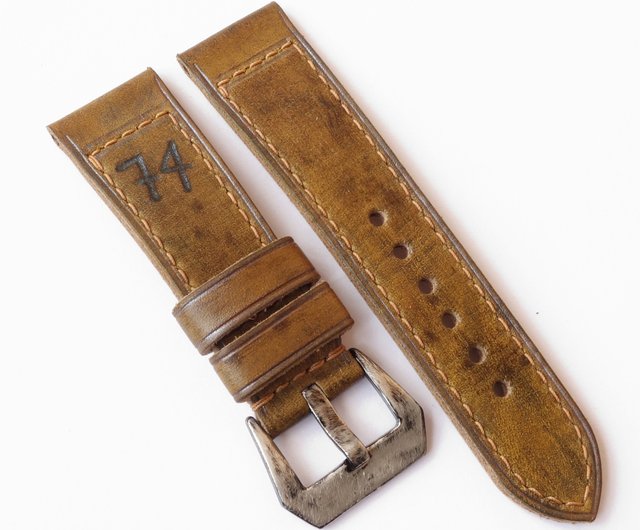 Historic vintage Watch Strap Panerai PAM style genuine leather