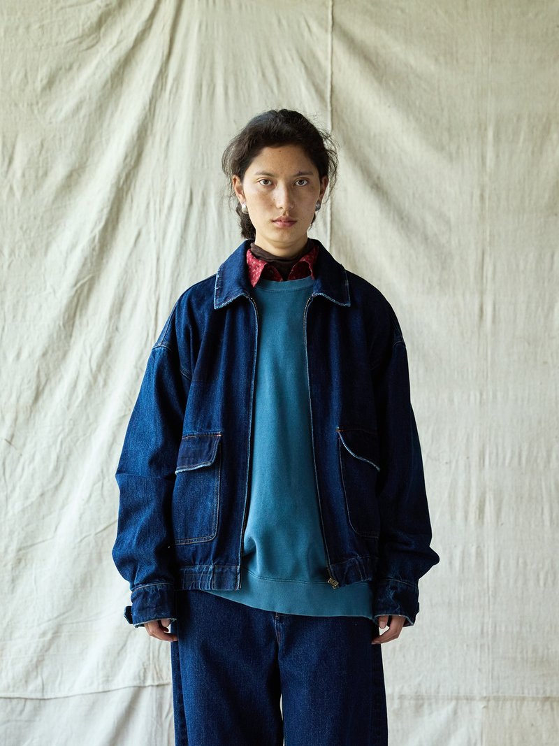 日本のレトロスタイル 純綿デニムジャケット カジュアルトップス - ジャケット - その他の素材 ブルー