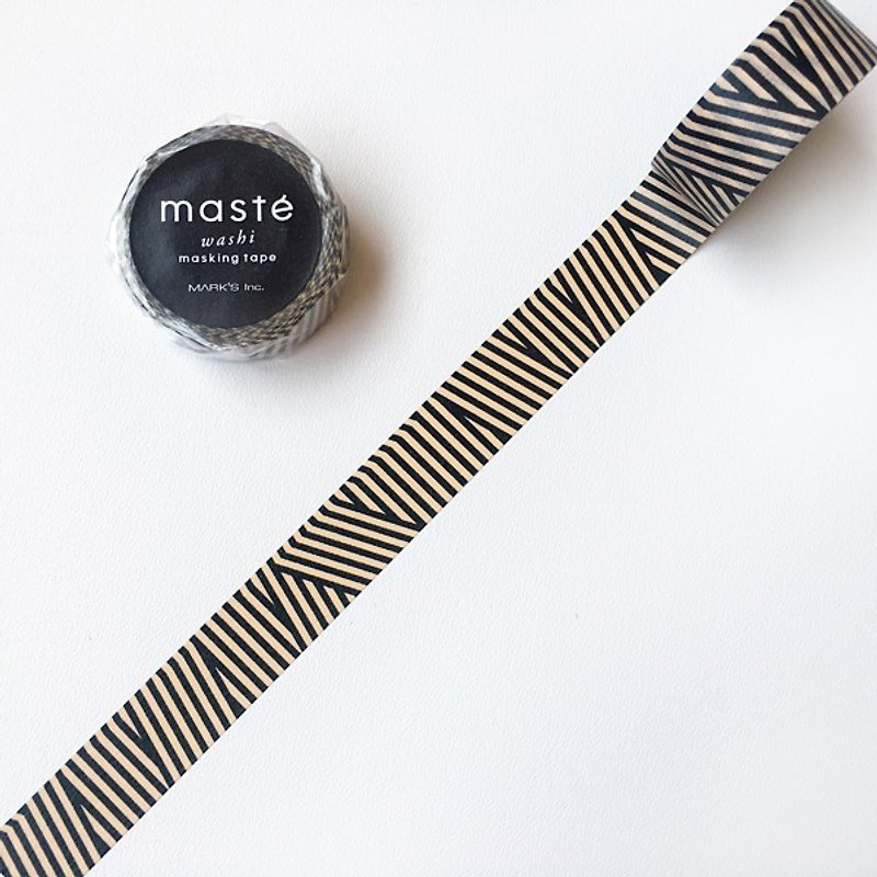 maste and paper tape Multi Pattern 【Multi-color lines - black (MST-MKT185-BK)】 - Washi Tape - Paper Multicolor