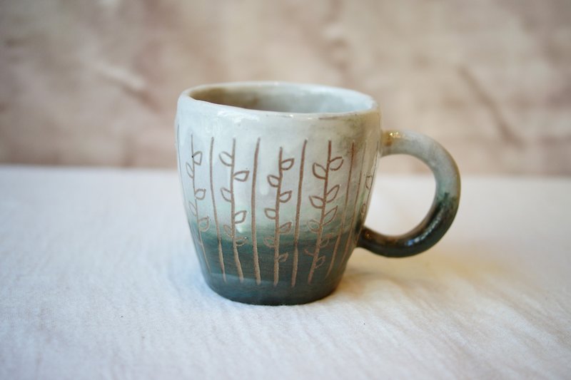 手捏陶杯 苗青 馬克杯 200ml 咖啡杯 陶杯 茶杯 - 咖啡杯/馬克杯 - 陶 咖啡色