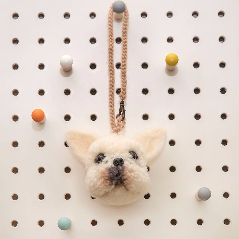 Handmade wool ball doll Charm - French Bulldog, Mao Haizi small law bucket - can be custom-made - อื่นๆ - ขนแกะ สีนำ้ตาล