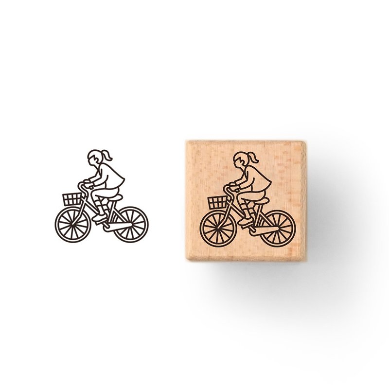 本日印章－騎單車 - 印章/印台 - 木頭 卡其色