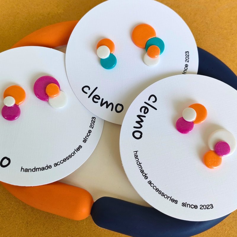 Hira maru – Orange, Earrings - Earrings & Clip-ons - Other Materials Multicolor