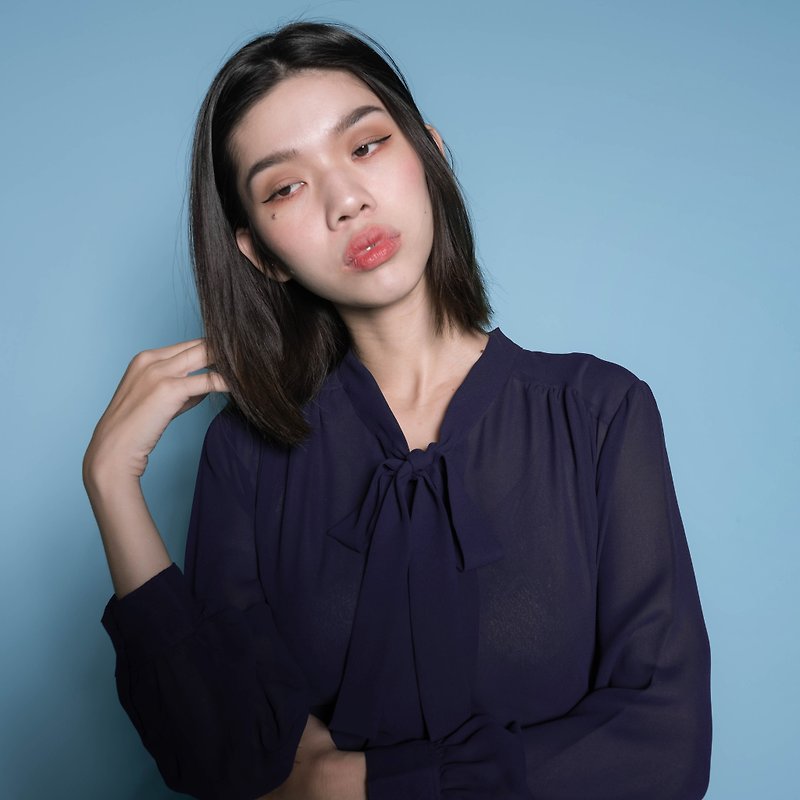 Chen | long-sleeved vintage shirt - Women's Shirts - Other Materials Blue