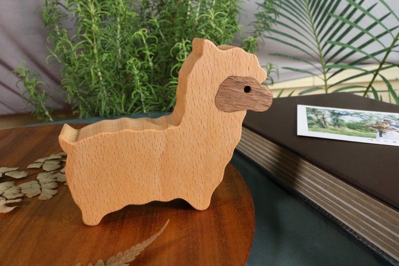 療癒系木偶 x 心癒夥伴 - 羊駝(白) - 公仔/玩偶 - 木頭 白色