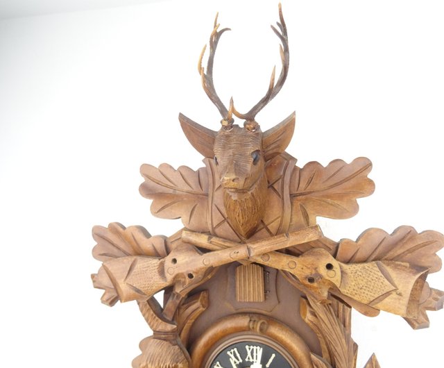 ドイツ製ヴィンテージ レギュラ 黒い森 1日カッコー時計 鹿 キジ狩り