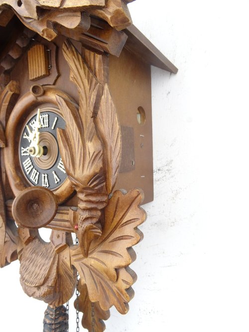 ドイツ製ヴィンテージ レギュラ 黒い森 1日カッコー時計 鹿 キジ狩り