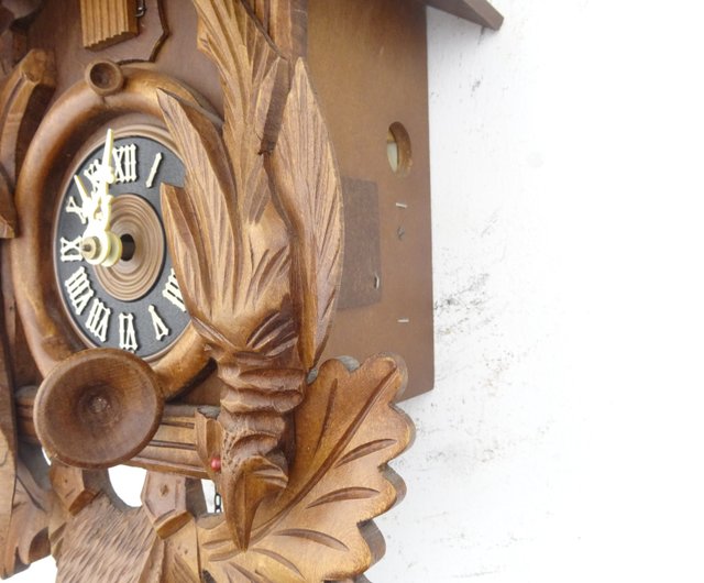 ドイツ製ヴィンテージ レギュラ 黒い森 1日カッコー時計 鹿 キジ狩り