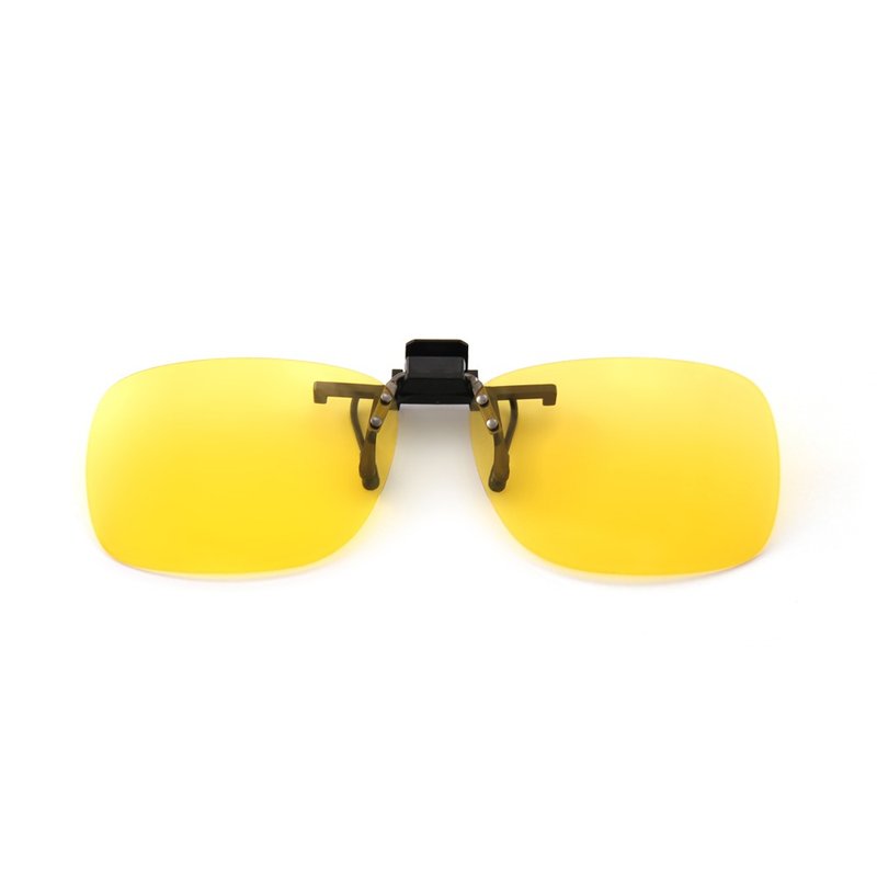 Light Orange Flip-Up Clip-On Anti-Glare Polaroid Polarized Sunglasses│Flip Up UV400 Sunglasses│MIT - แว่นกันแดด - พลาสติก สีเหลือง
