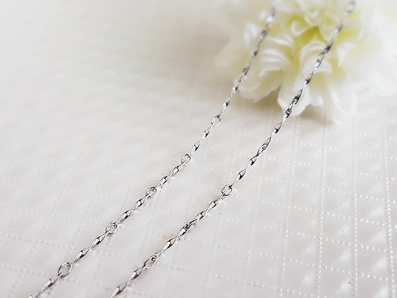 Belle Duo 1.2mm fine twisted chain steel chain single chain 42-75cm is not afraid of water and does not change color necklace clavicle chain - สร้อยคอทรง Collar - สแตนเลส สีเงิน