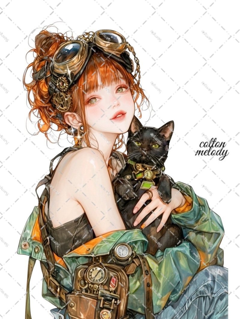 original sticker no.6933 人物ステッカー オリジナルステッカー 人物ステッカー 女の子ステッカー オリジナル人物ステッカー - 貼紙 - 紙 