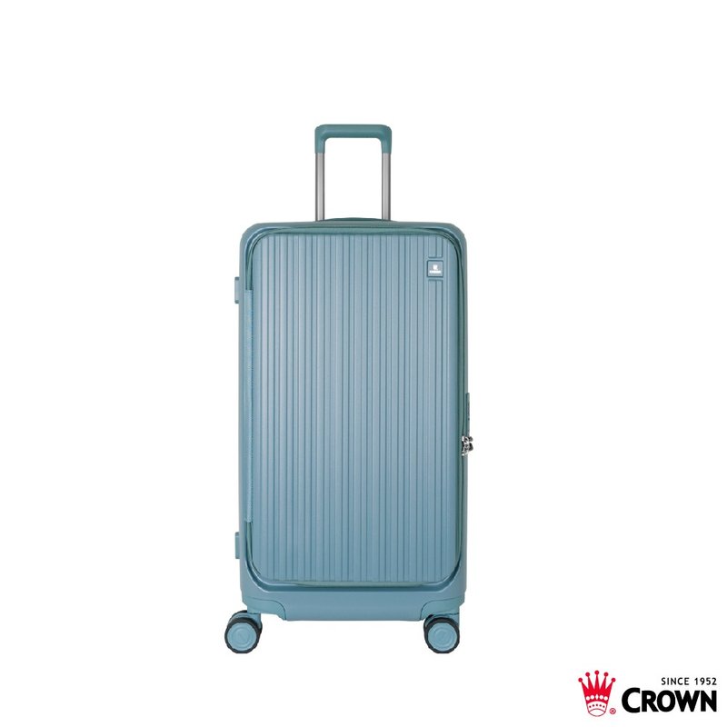 【CROWN】26吋 BOXY 前開框架胖胖拉桿箱 託運箱  鼠草綠 - 行李箱/旅行袋 - 塑膠 綠色