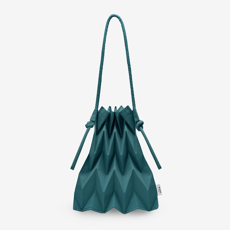 【PAVI STUDIO】W-Knot Knot Thai Design Shoulder Bag - Peacock Blue - Messenger Bags & Sling Bags - Polyester Blue