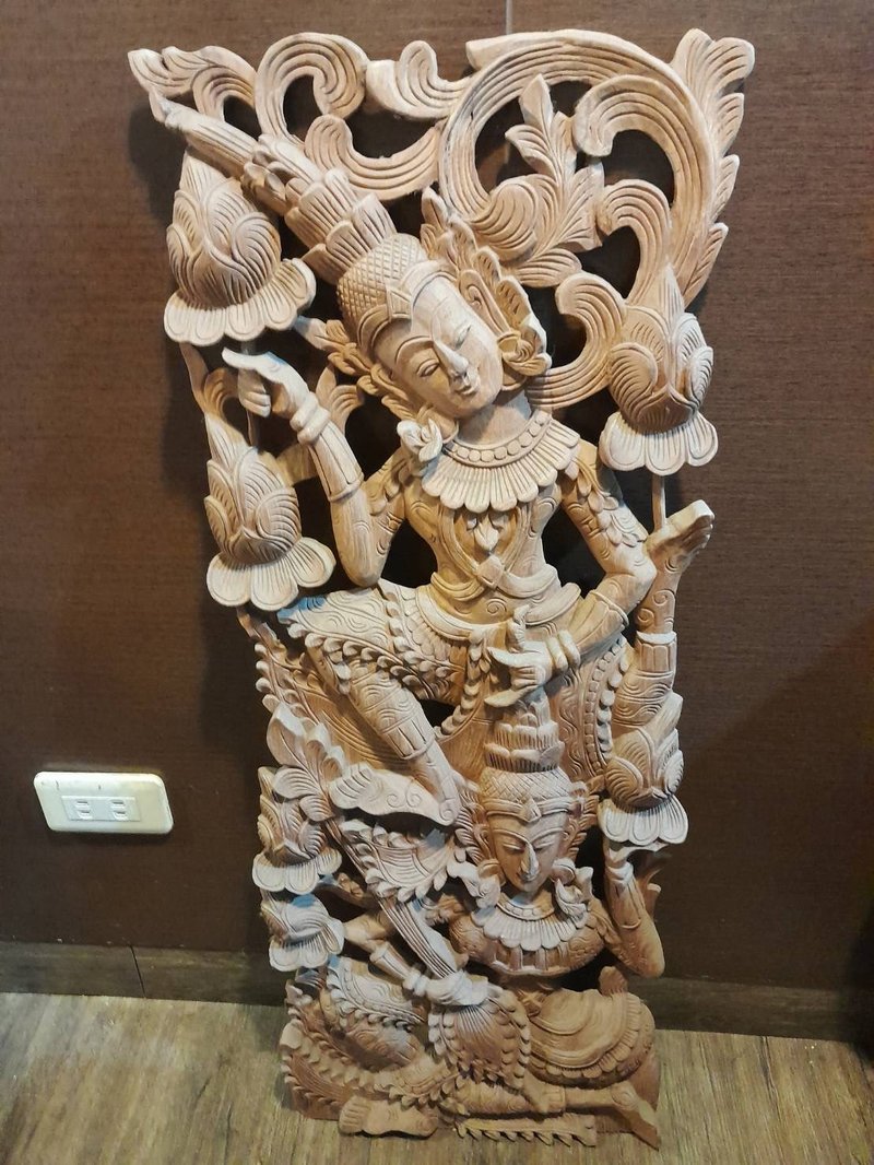 泰國手工雕刻--柚木古董 (長60cmx寬30cm) 四種樣式 - 擺飾/家飾品 - 木頭 咖啡色