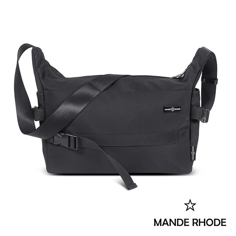 MANDE RHODE - 素面大容量斜背包 - A5889K - 側背包/斜背包 - 聚酯纖維 黑色