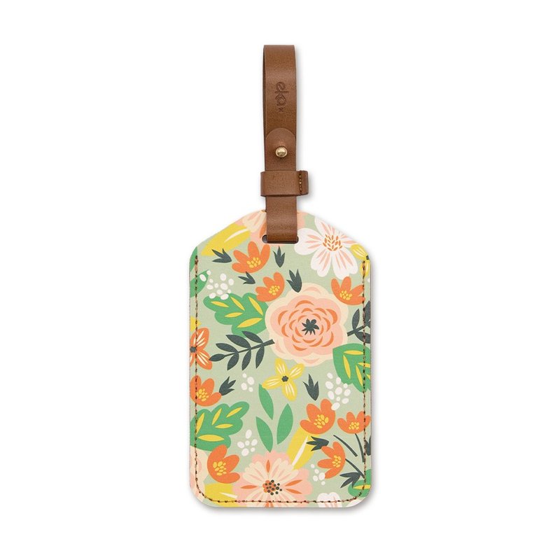 Lightweight leather luggage tag-Qili Flower Travel - ป้ายสัมภาระ - วัสดุอื่นๆ 