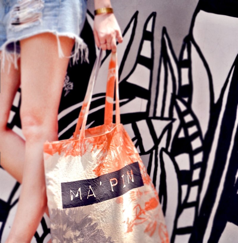 Ma'pin summer tie dye series - Gray Orange x - Messenger Bags & Sling Bags - Cotton & Hemp Orange