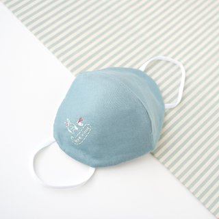 布製マスク、プルーマスク、刺繍糸、フィルターポケット付き 3 層猫をテーマにした:グリーン