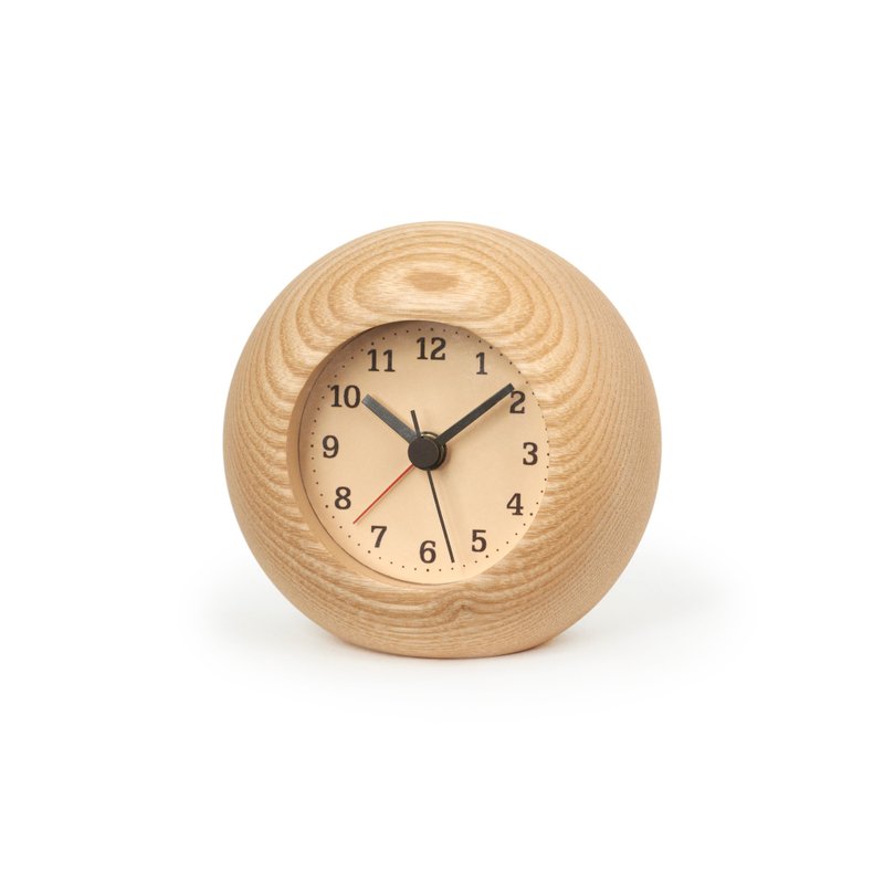 Lemnos Rest Round Alarm Clock - Natural - นาฬิกา - ไม้ สีกากี