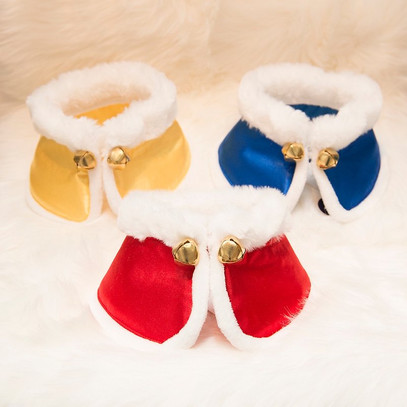 【Momoji】Festival Pet Bib Collar - Fiesta Christmas (Red/Blue/Yellow) - ชุดสัตว์เลี้ยง - ผ้าฝ้าย/ผ้าลินิน หลากหลายสี