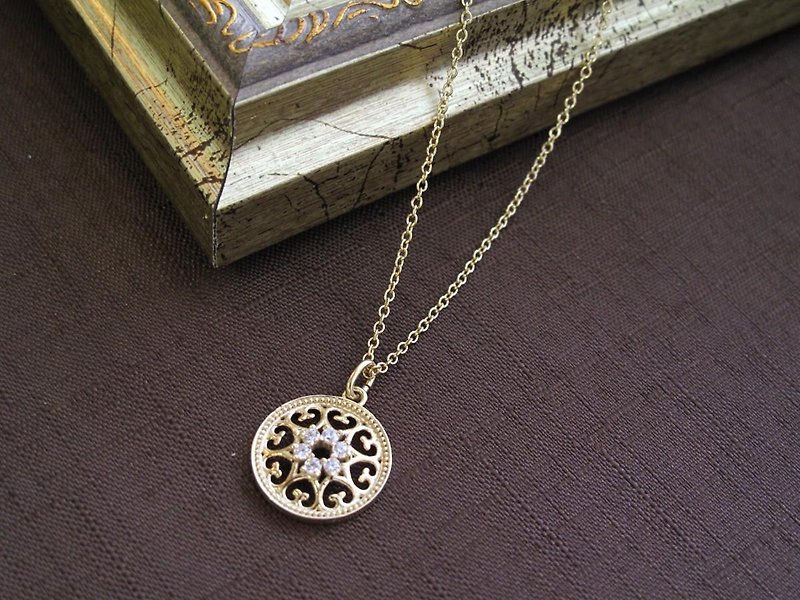 [Made to order] Heart circle motif necklace K10YG - Necklaces - Other Metals Gold
