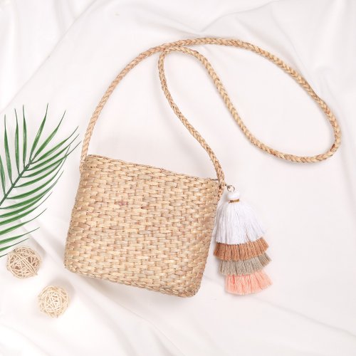 Straw Bag, Crossbody Bag, Beach Bag Tassel Keychain, Straw Purse, Half moon  Bag - Shop ReleafStore Handbags & Totes - Pinkoi