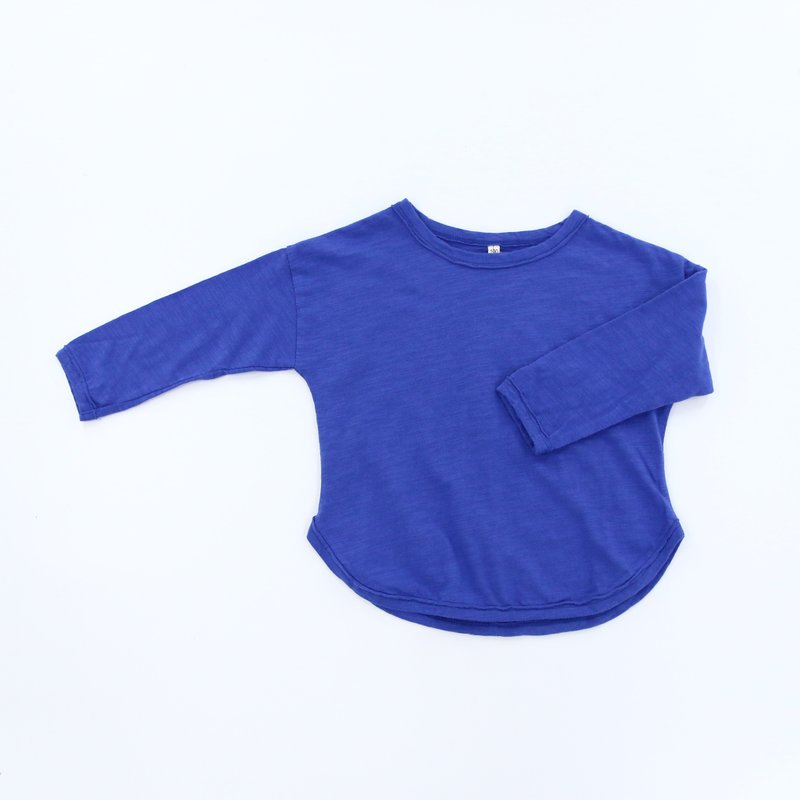 Children's Bamboo Cotton T-Shirt - Blue - เสื้อยืด - ผ้าฝ้าย/ผ้าลินิน สีน้ำเงิน