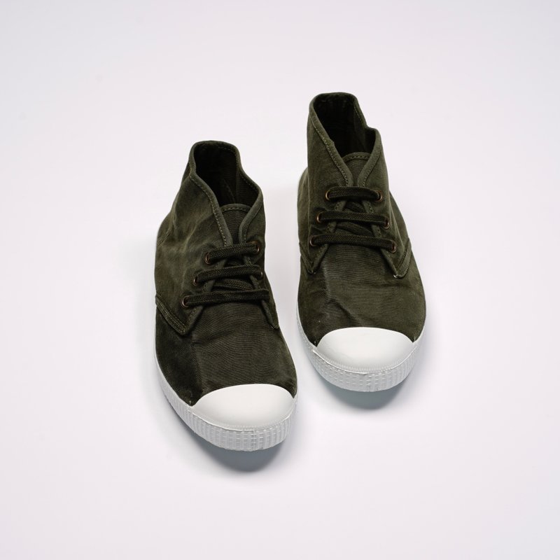 西班牙帆布鞋 CIENTA 60777 22 墨綠色 洗舊布料 大人 Chukka - 女休閒鞋/帆布鞋 - 棉．麻 綠色