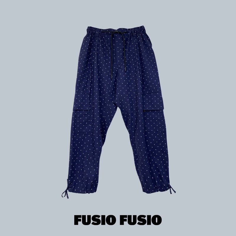 FUSIOFUSIO雪絨花口袋休閒長褲 - 男長褲/休閒褲 - 棉．麻 藍色