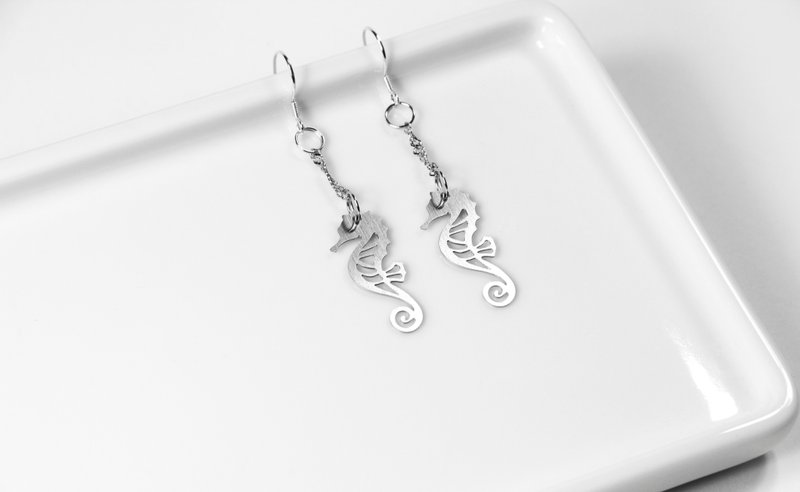 Seahorse earrings [mini style] _animal series_make a question - Earrings & Clip-ons - Other Materials Silver