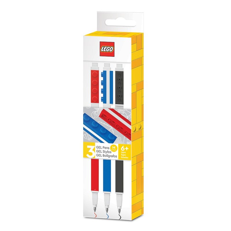 LEGO building block ball pen - black, blue, red (3 pieces) - random packaging - ปากกา - วัสดุอื่นๆ 