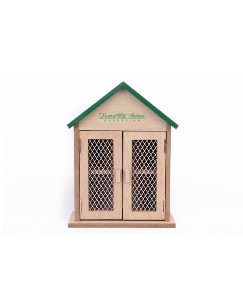 ブリティッシュテメリティジョーンズレトロバードハウススモールハウス木製キーハウス/キー収納ボックス - 収納用品 - 木製 グリーン