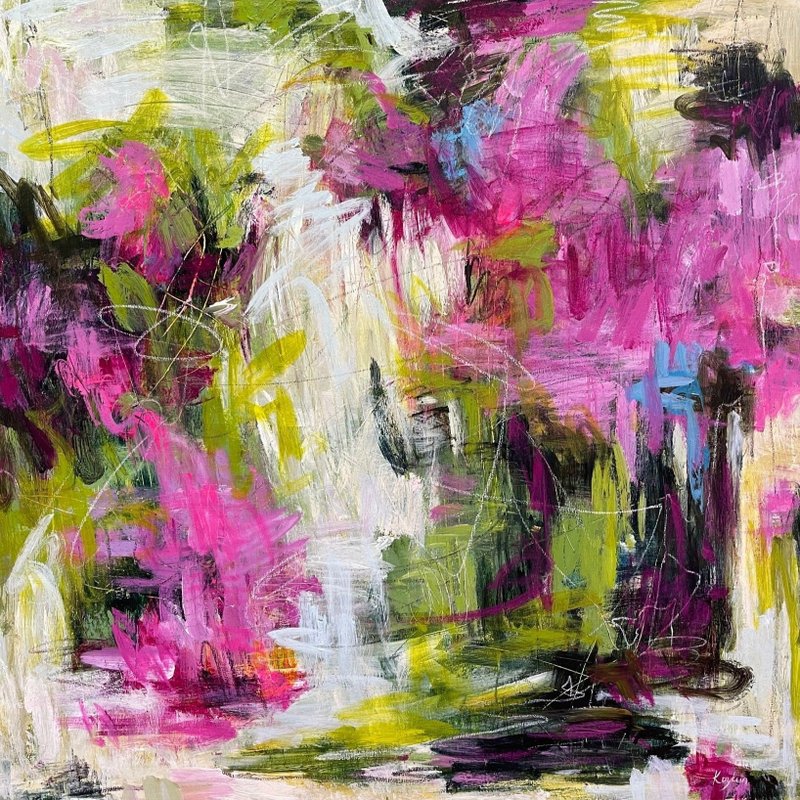 Vibrant Abstract Expressionist Paintings On Canvas Dynamic Modern Bold Art - ตกแต่งผนัง - อะคริลิค หลากหลายสี