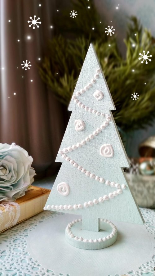 Mini christmas tree blue Small Christmas gift Tabletop christmas decorations  - Shop YourFloralDreams Items for Display - Pinkoi