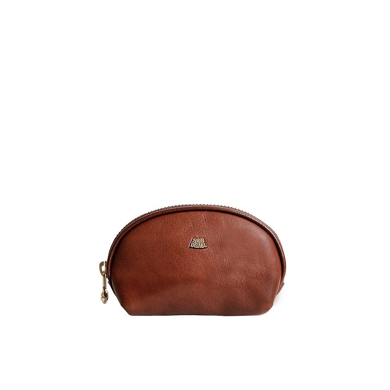 【SOBDEALL】shell coin purse (small) - Coin Purses - Genuine Leather Brown